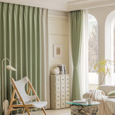 Ellery Sage Green & Cream Color Blocking Blackout Custom Drape